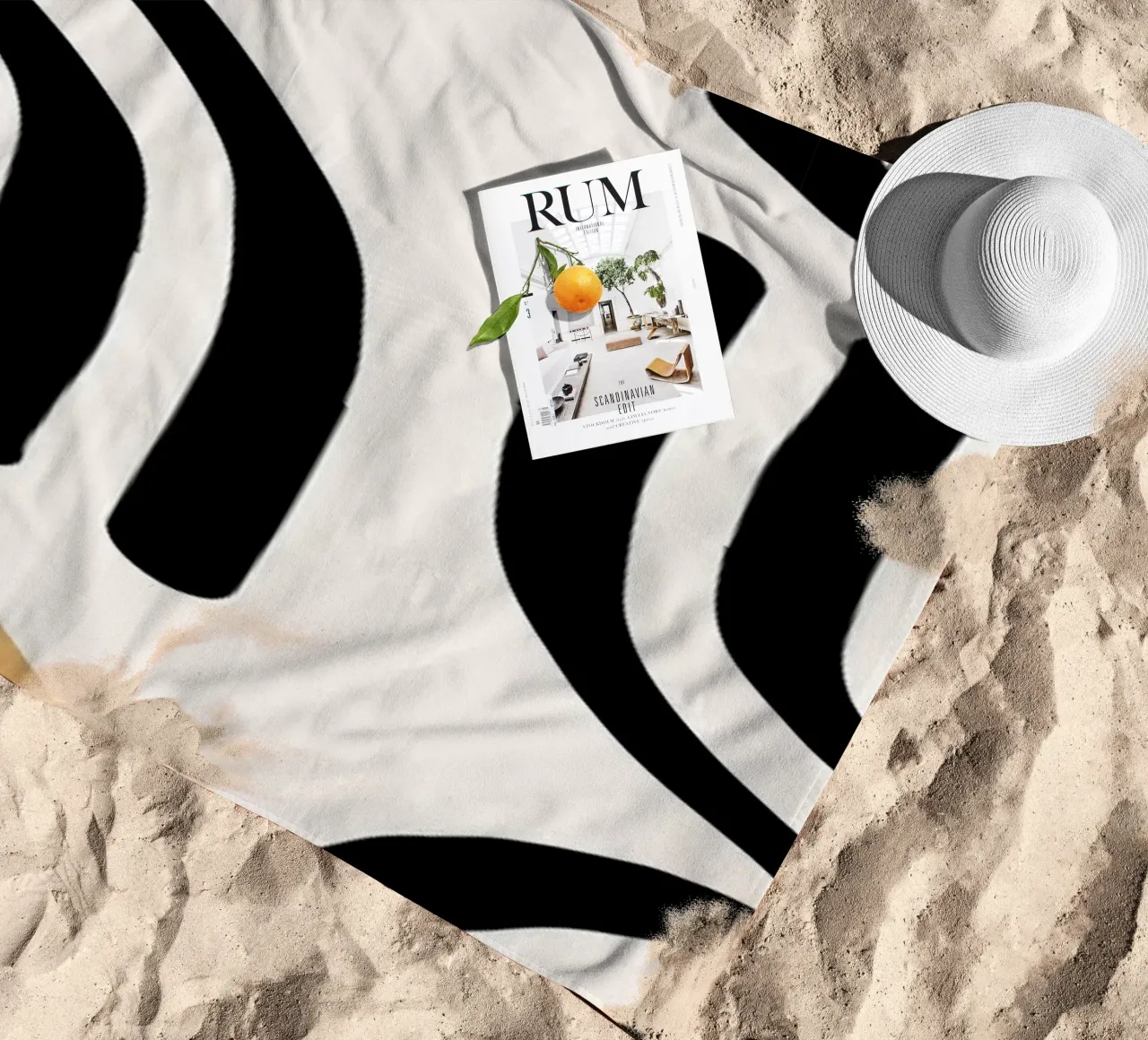 Geometric Abstract U-Shapes Color Pattern Print beach towel by NorwesClub