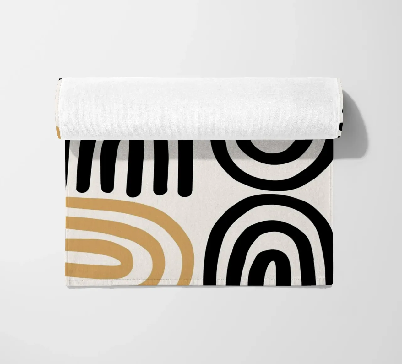 Geometric Abstract U-Shapes Color Pattern Print beach towel by NorwesClub