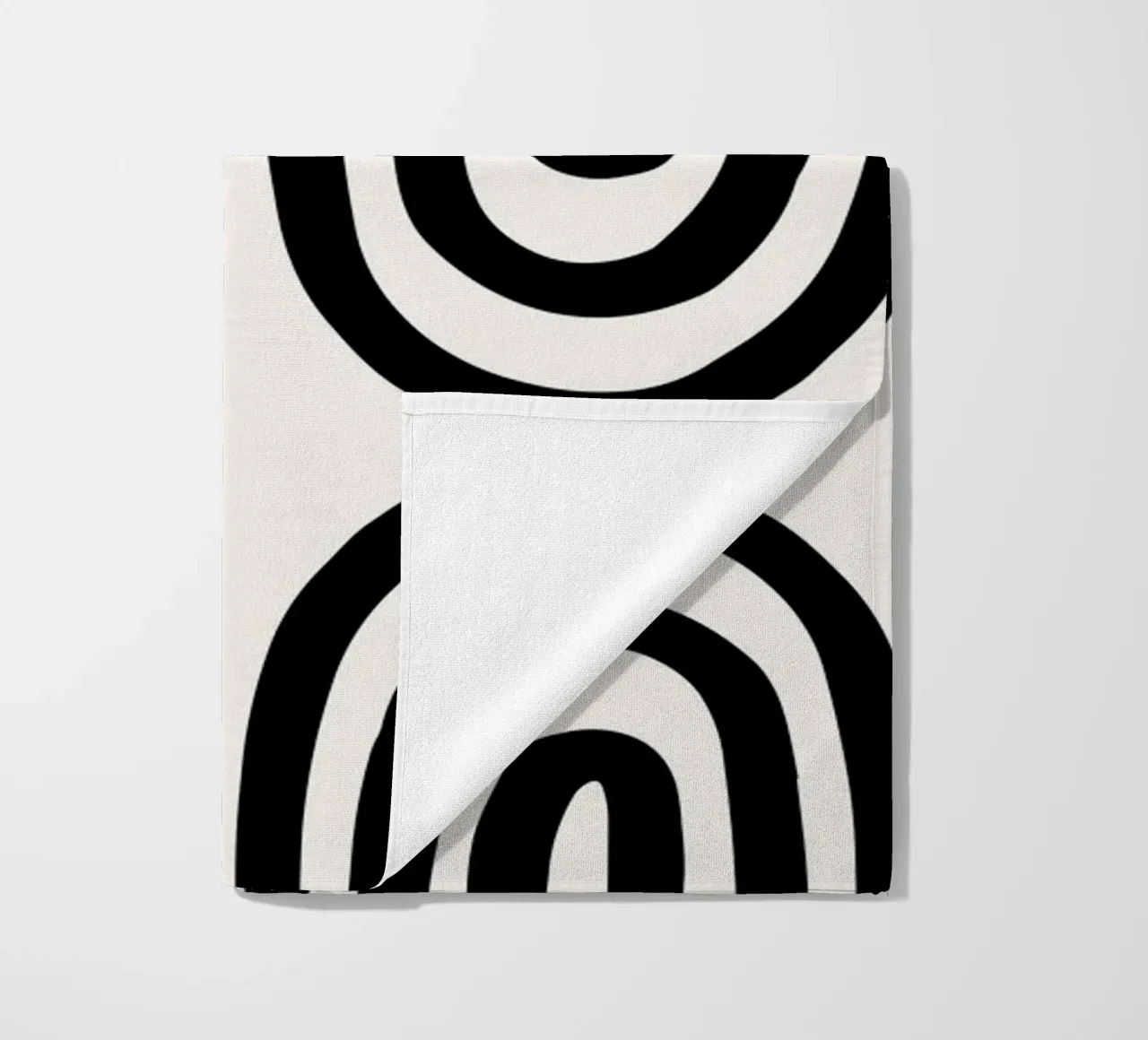 Geometric Abstract U-Shapes Color Pattern Print beach towel by NorwesClub
