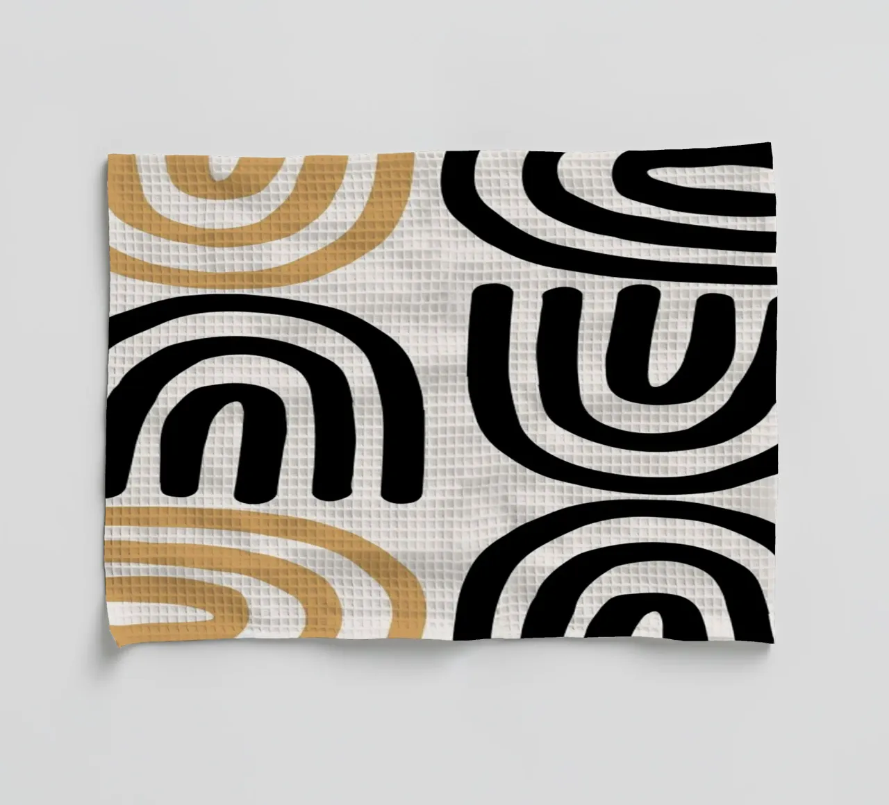 Geometric Abstract U-Shapes Color Pattern Print tea towel by NorwesClub