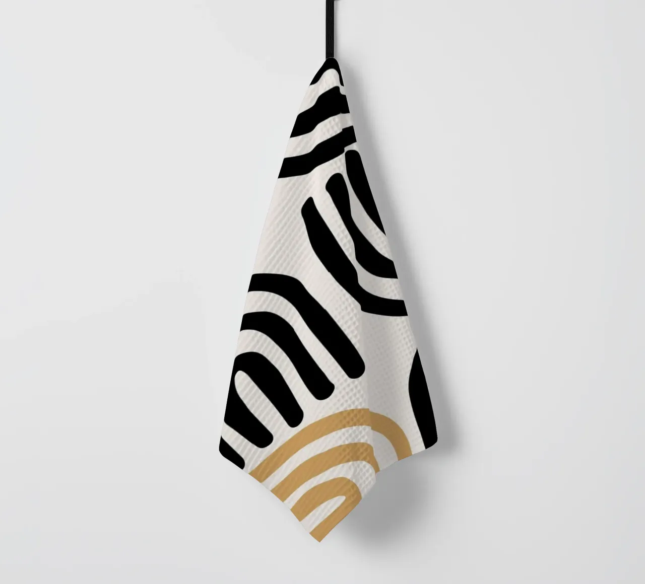 Geometric Abstract U-Shapes Color Pattern Print tea towel by NorwesClub