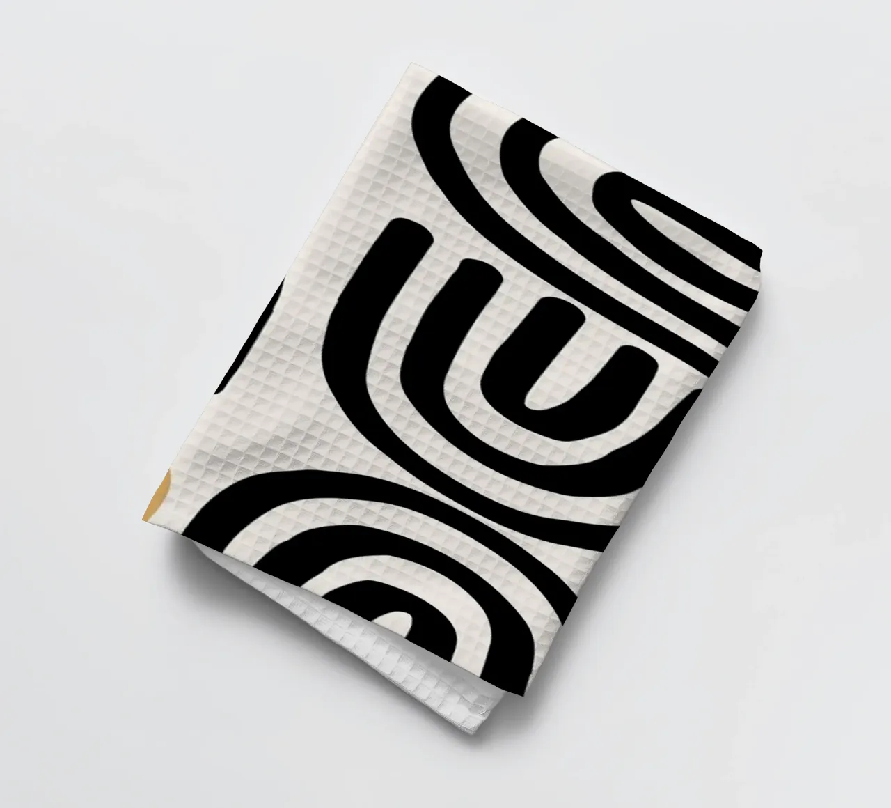 Geometric Abstract U-Shapes Color Pattern Print tea towel by NorwesClub