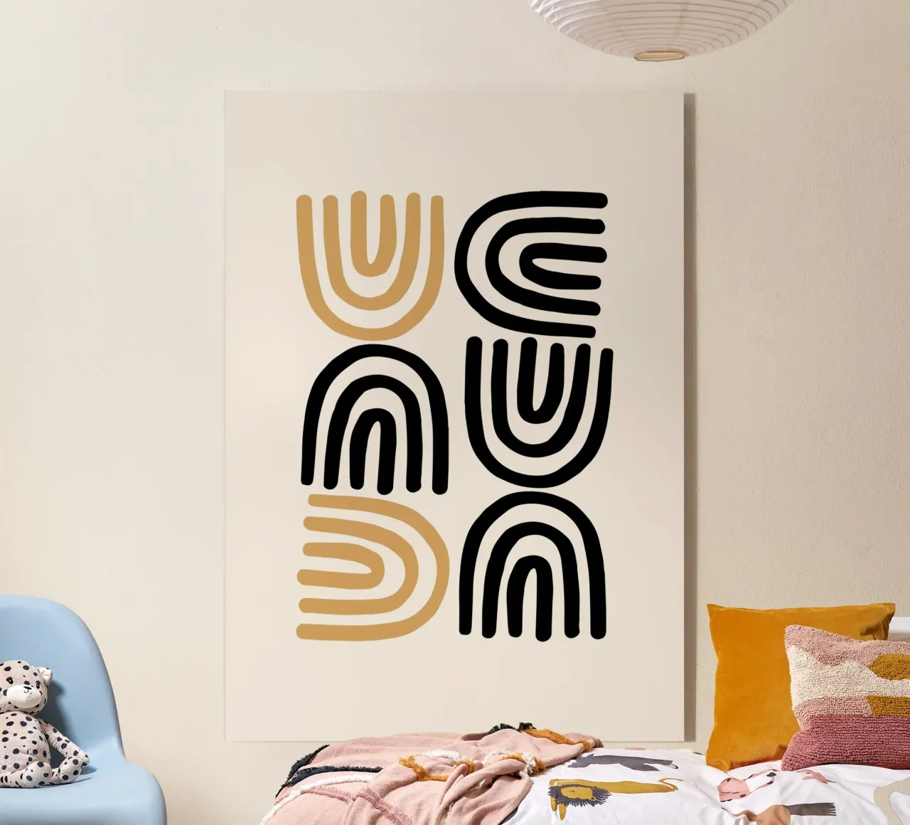 Geometric Abstract U-Shapes Color Pattern Print acrylic glass by NorwesClub