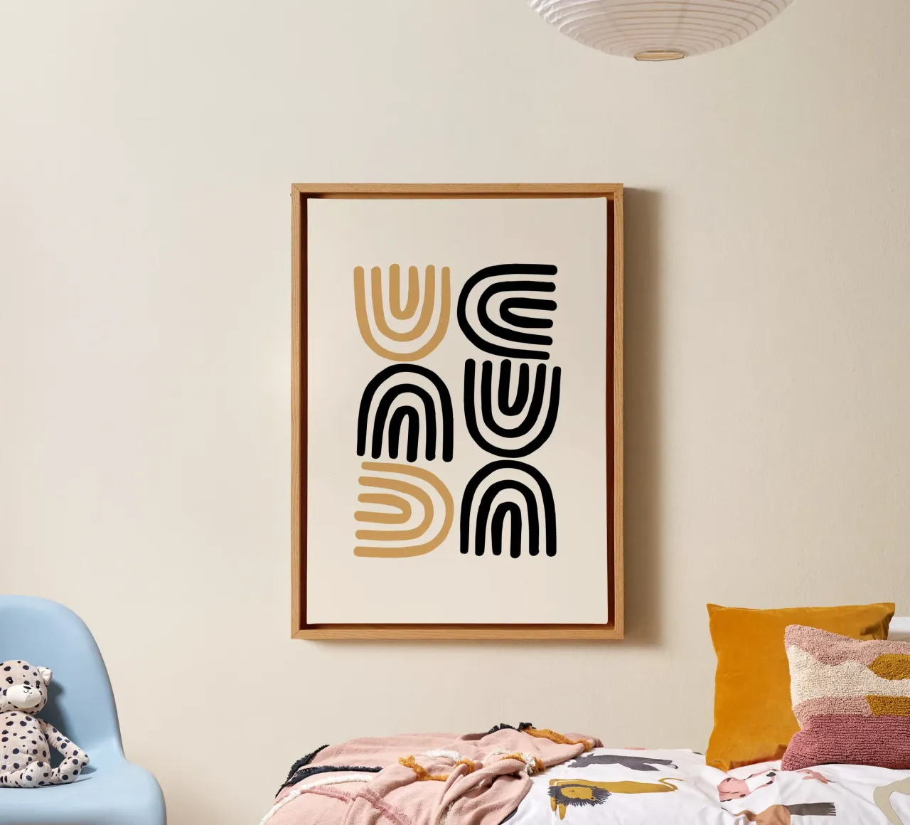 Geometric Abstract U-Shapes Color Pattern Print canvas by NorwesClub