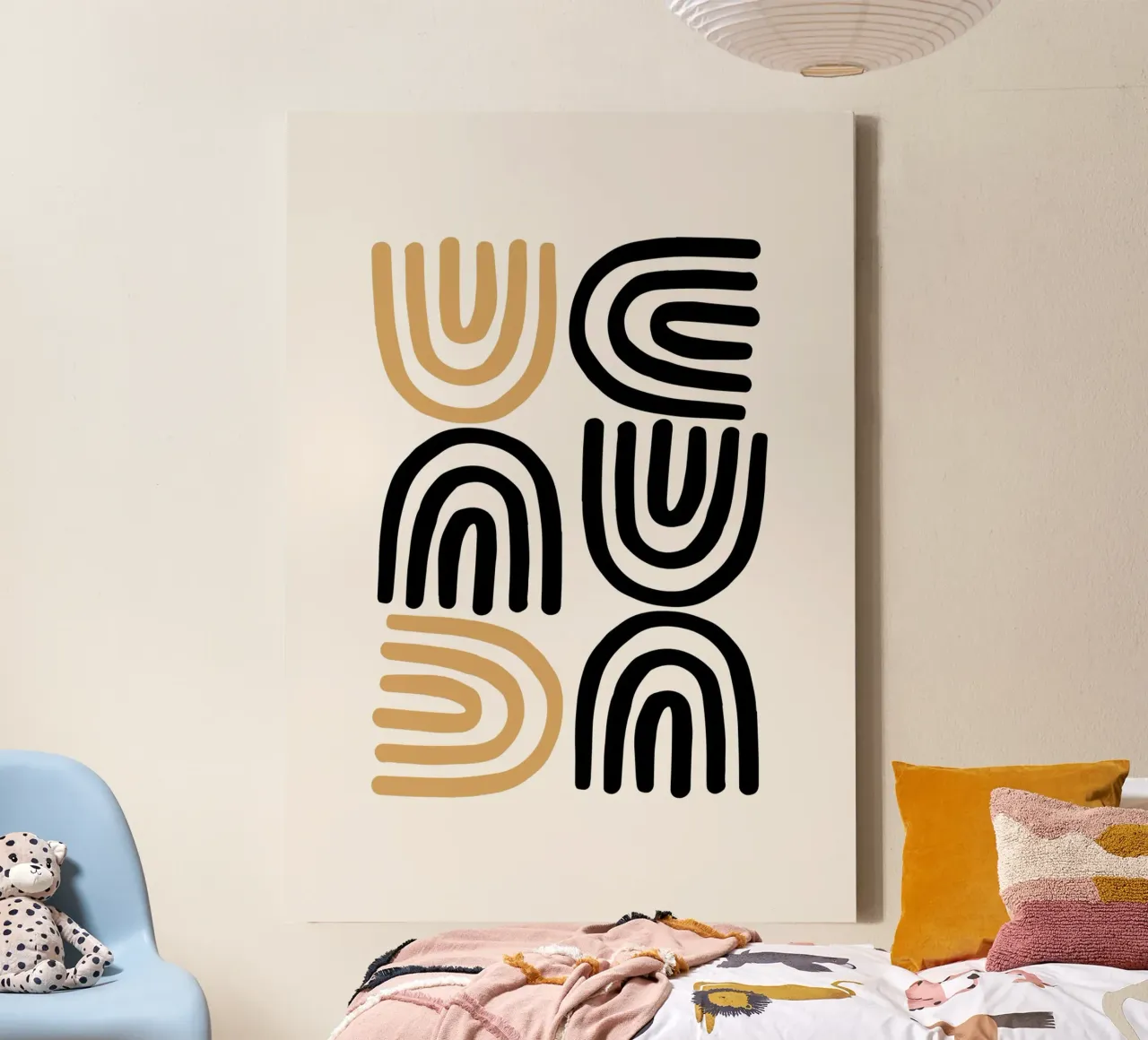 Geometric Abstract U-Shapes Color Pattern Print canvas by NorwesClub