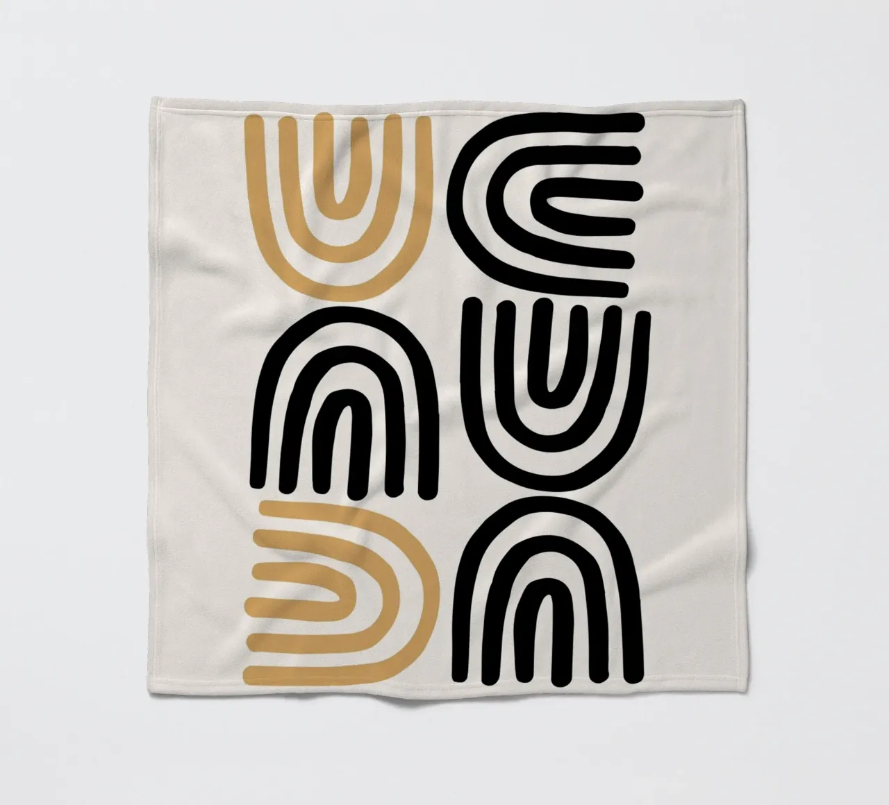 Geometric Abstract U-Shapes Color Pattern Print fleece blanket by NorwesClub