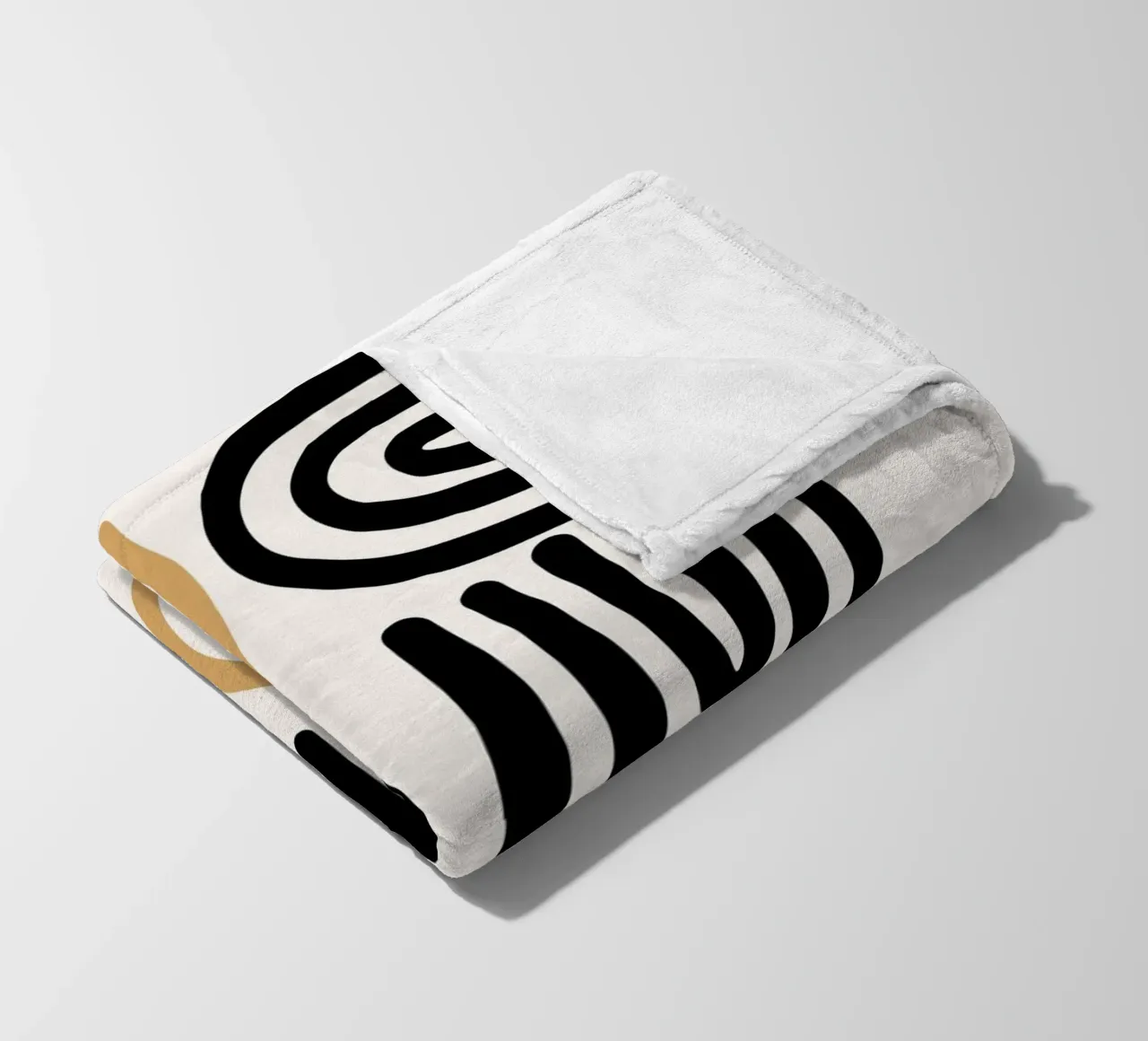 Geometric Abstract U-Shapes Color Pattern Print fleece blanket by NorwesClub