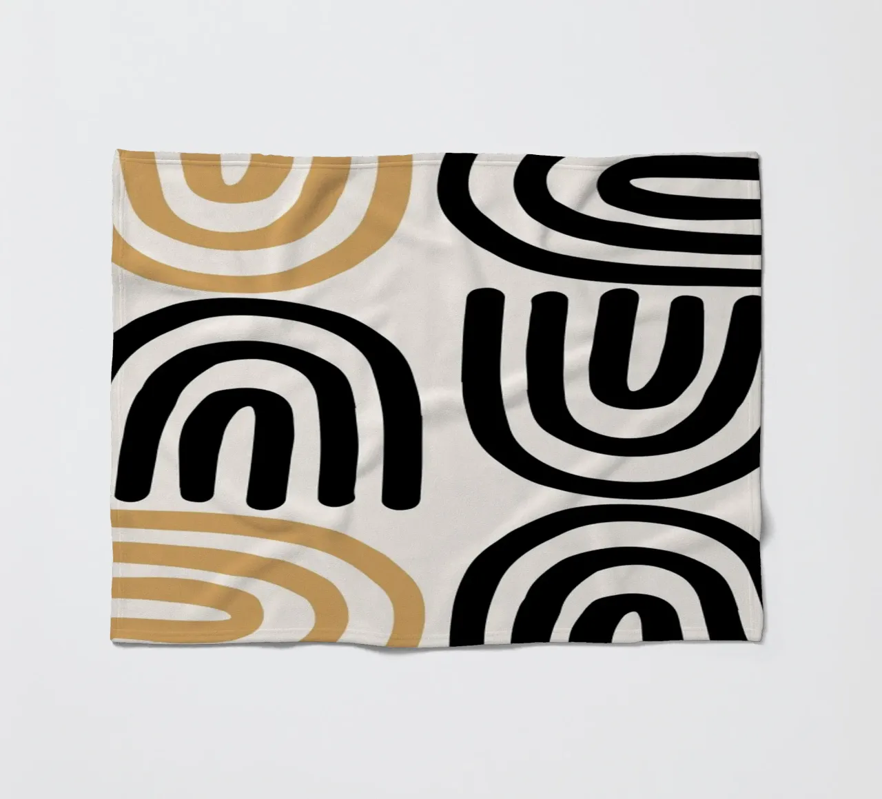 Geometric Abstract U-Shapes Color Pattern Print fleece blanket by NorwesClub