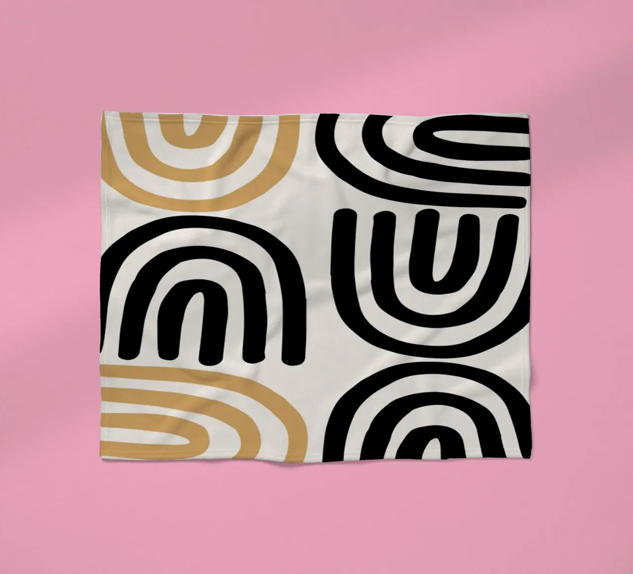 Geometric Abstract U-Shapes Color Pattern Print fleece blanket by NorwesClub