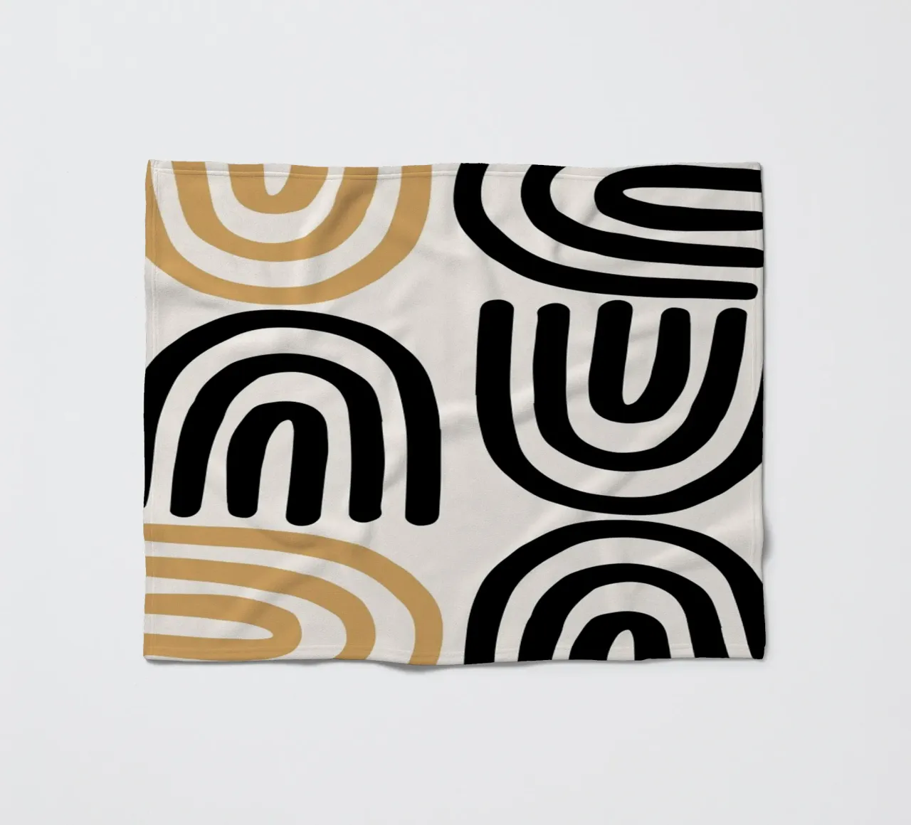 Geometric Abstract U-Shapes Color Pattern Print fleece blanket by NorwesClub