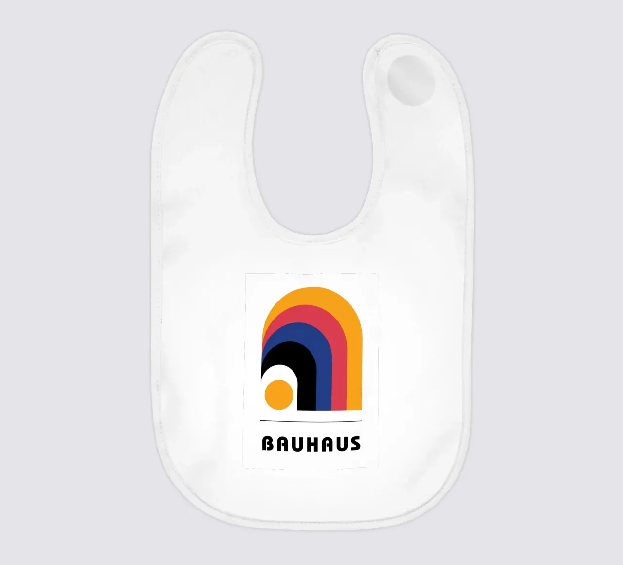 Bauhaus Geometric Abstract Arcs Circles Print baby bib by NorwesClub
