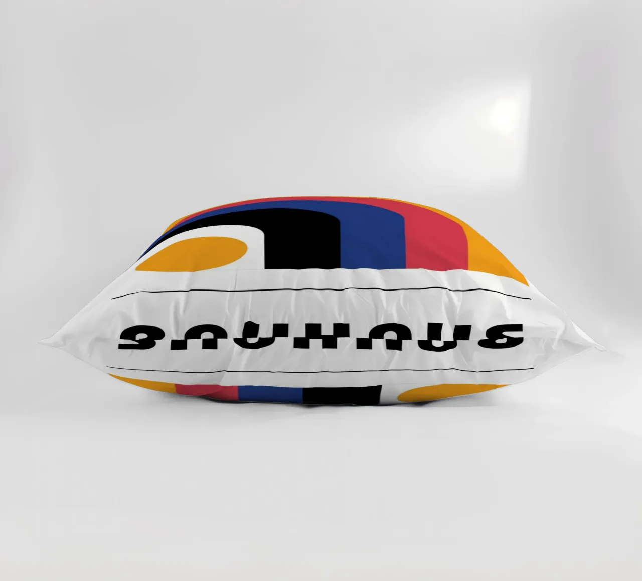 Bauhaus Geometric Abstract Arcs Circles Print decorative cushion by NorwesClub