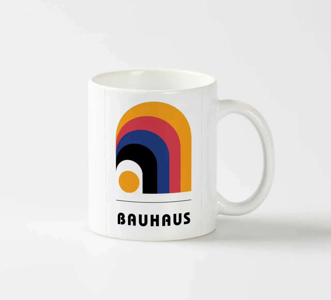Bauhaus Geometrische Abstracte Bogen Cirkels Print keramische mok van NorwesClub