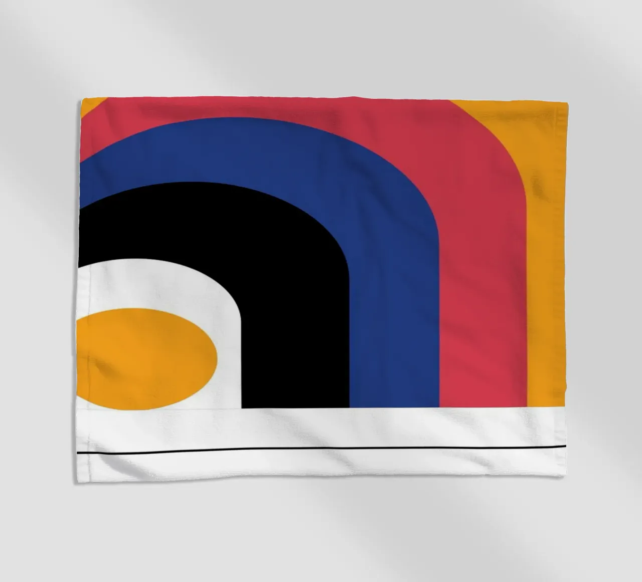 Bauhaus Geometric Abstract Arcs Circles Print beach towel by NorwesClub