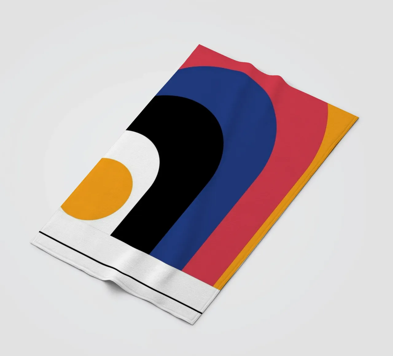 Bauhaus Geometric Abstract Arcs Circles Print fleece blanket by NorwesClub