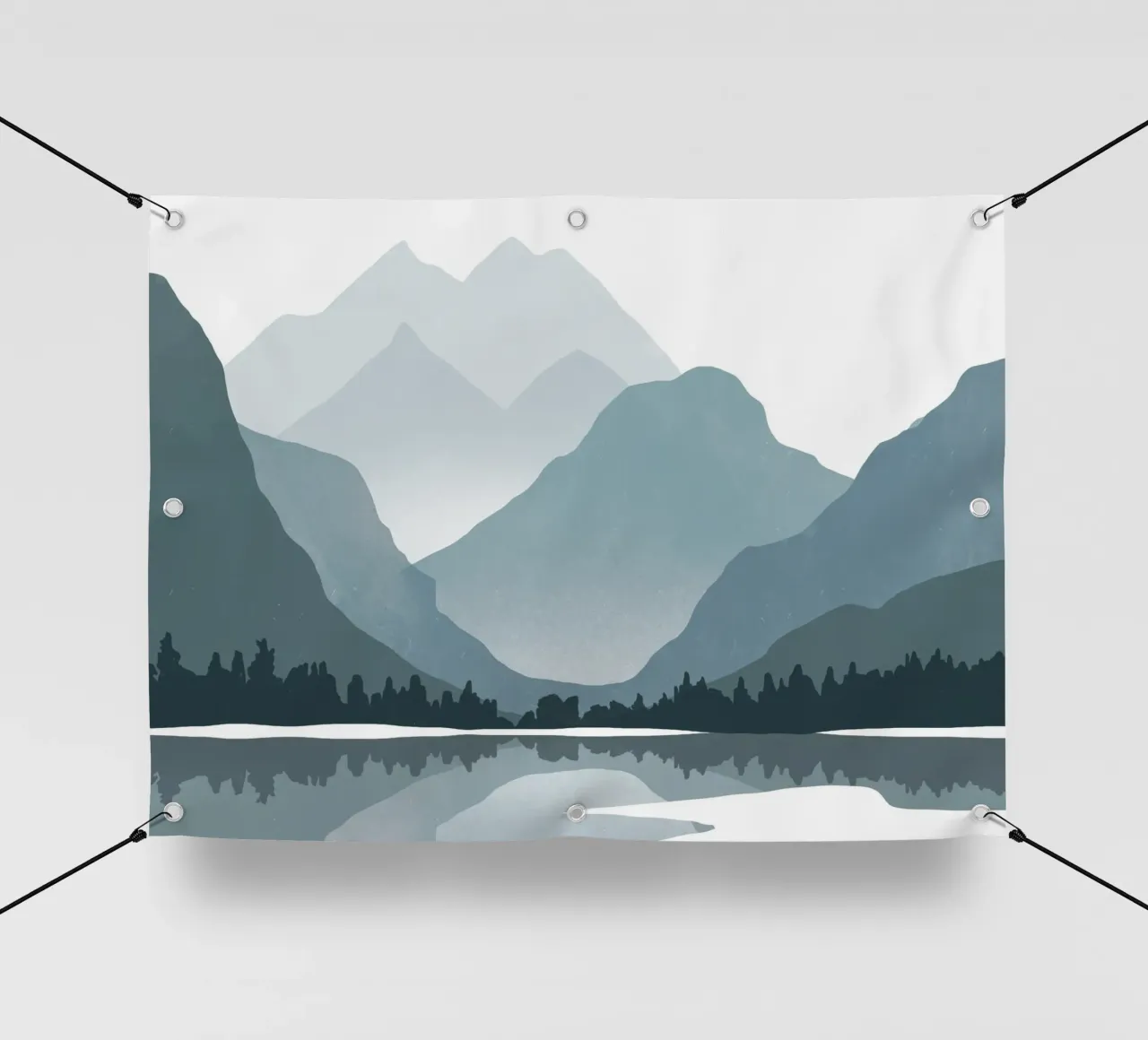 Riflessione sul paesaggio nordico telo in pvc da Little Dean