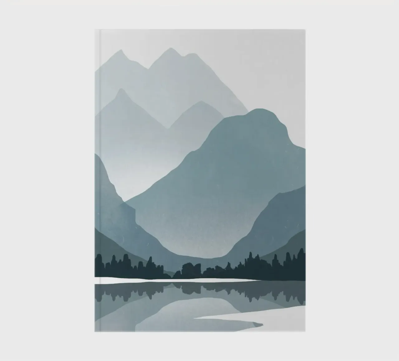 Nordic landscape reflection notebook by Little Dean