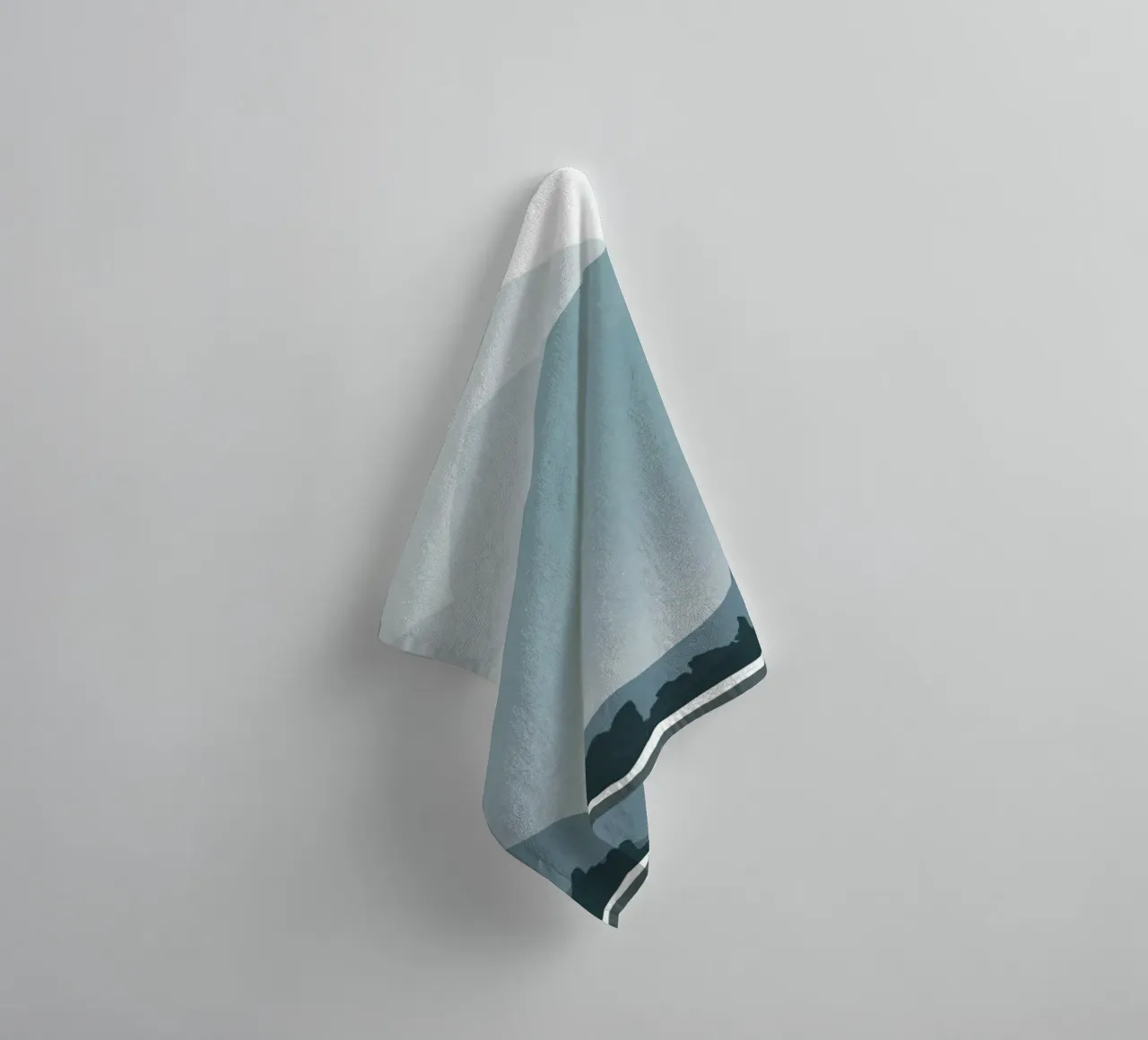 Nordic landscape reflection towel by Little Dean