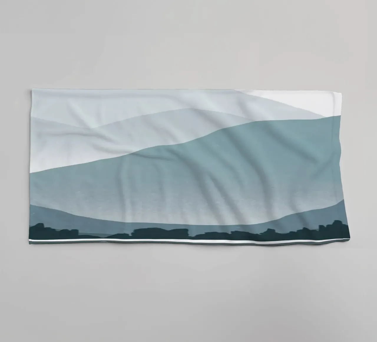 Nordic landscape reflection towel by Little Dean