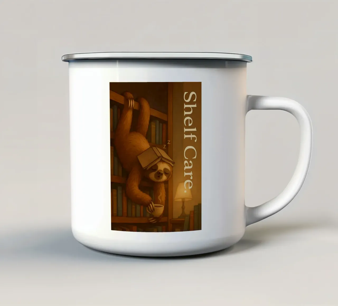 Meme divertente sul bradipo tazza in smalto da Funny Humor Art