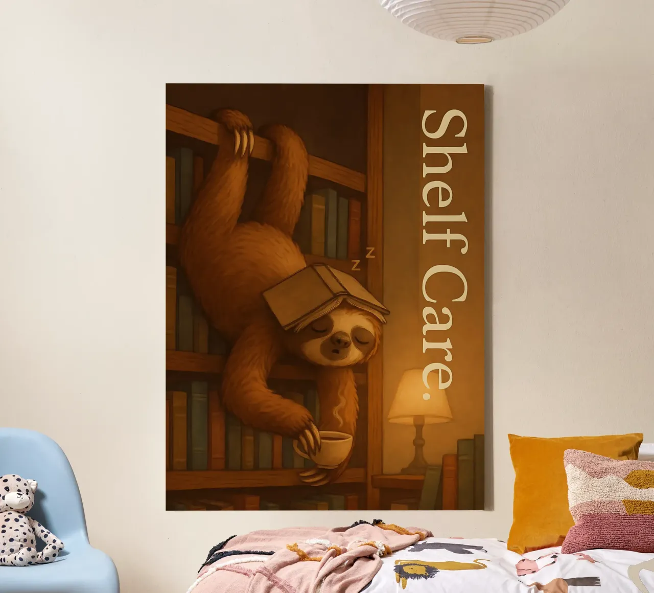Meme divertente sul bradipo tela con Cornice a cassetta da Funny Humor Art