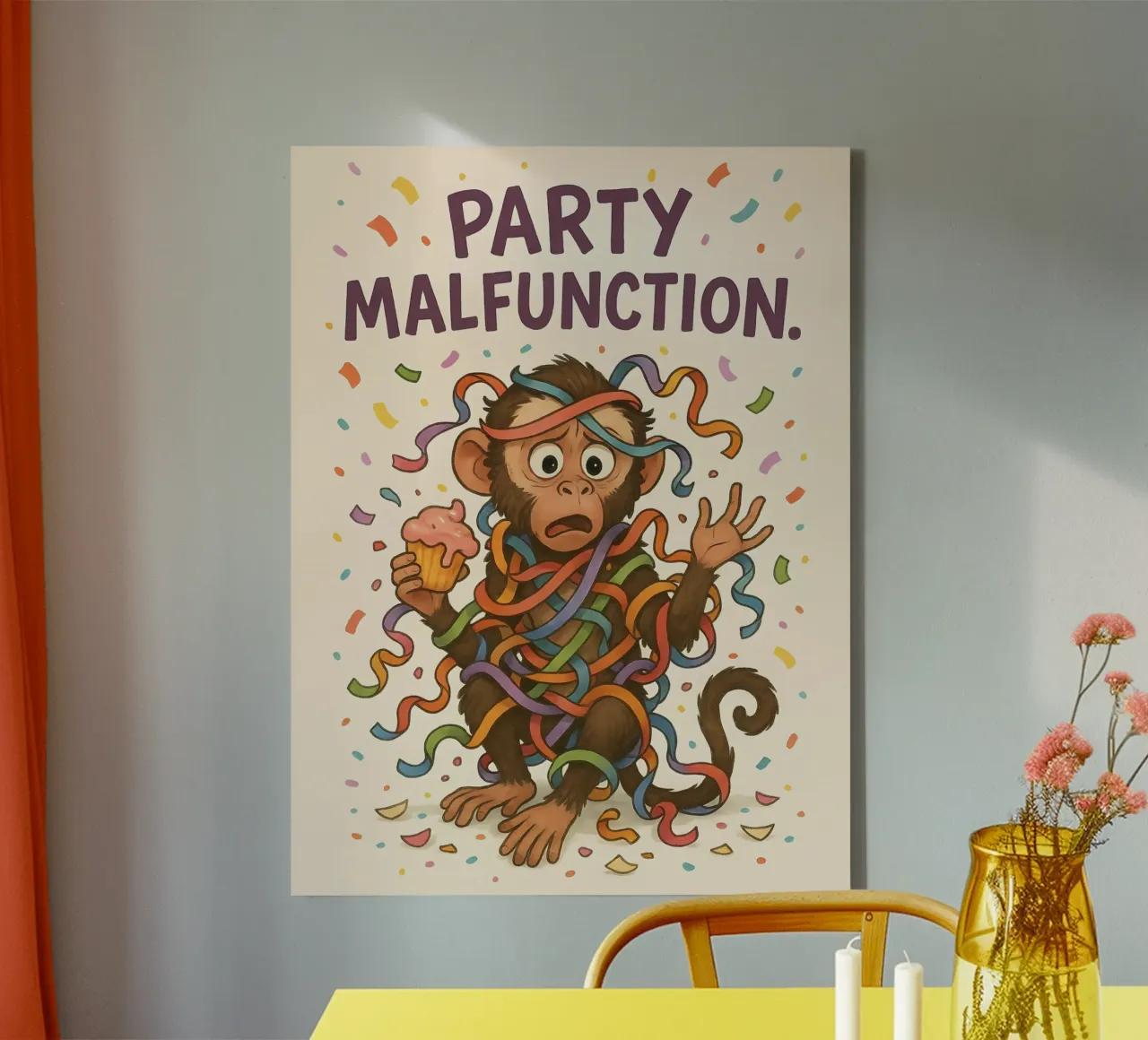 Funny Monkey Meme canvas with Floater frame by Funny Humor Art