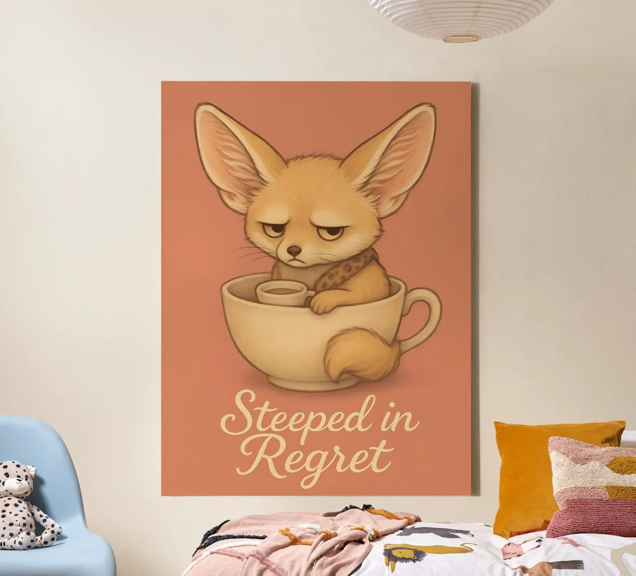 Funny Fennec Fox Meme canvas with Floater frame by Funny Humor Art