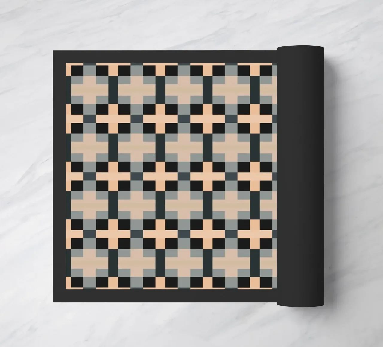 Minimal Muted color geometrical pattern doormat by Little Dean