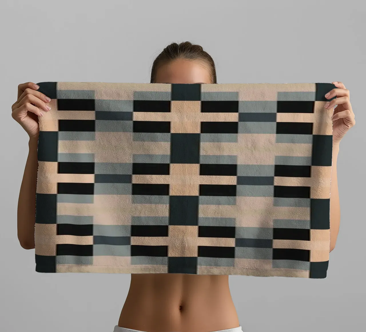 Minimal Motivo geometrico a colori tenui asciugamano da bagno da Little Dean