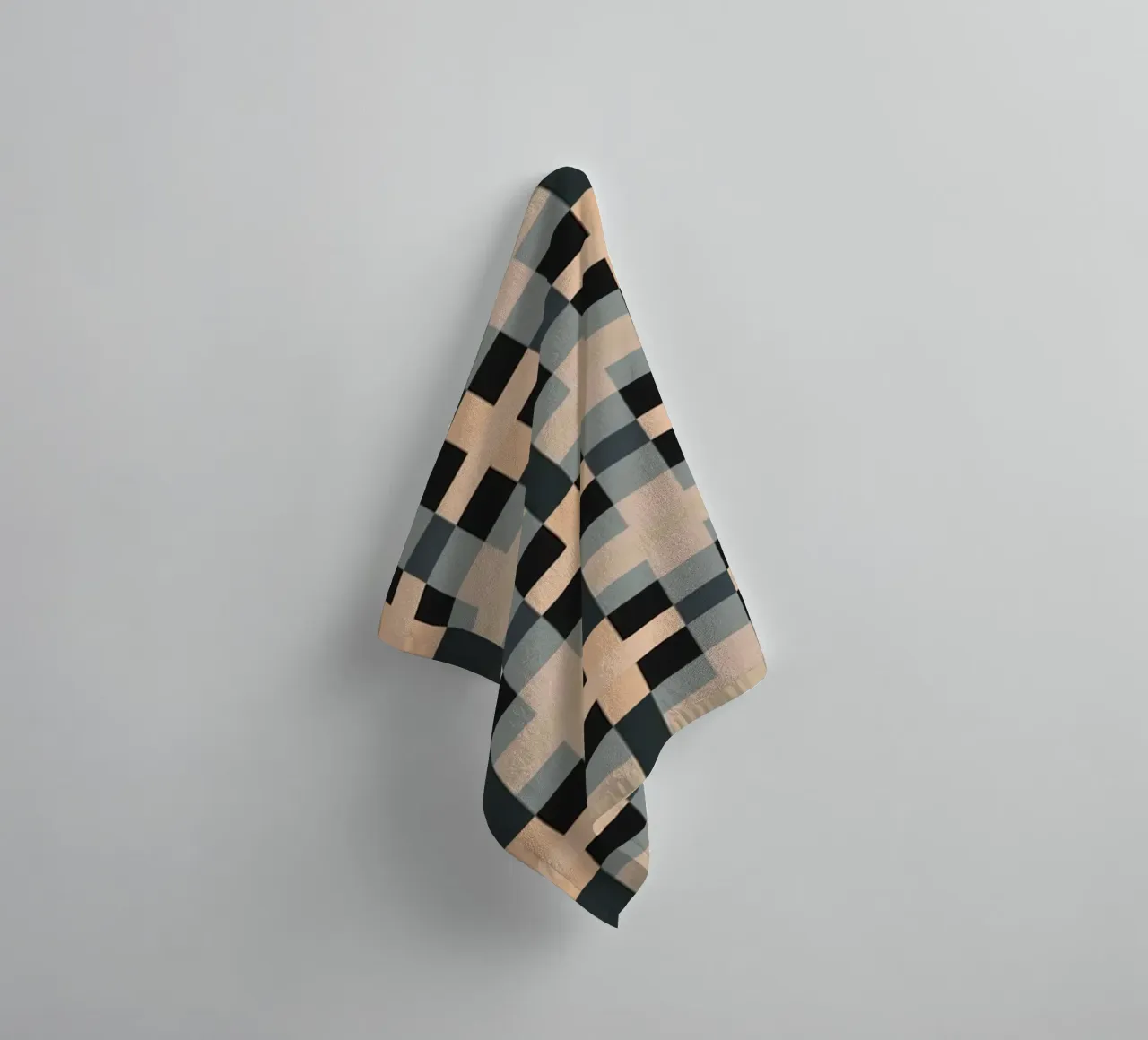 Minimal Muted color geometrical pattern towel by Little Dean