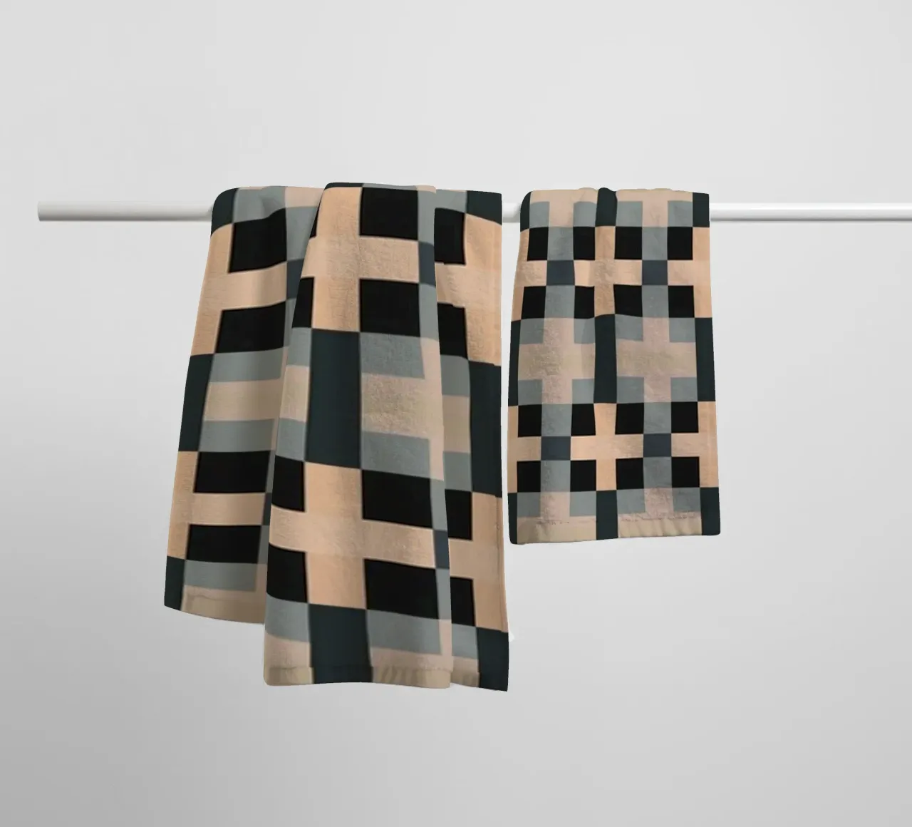 Minimal Muted color geometrical pattern towel by Little Dean