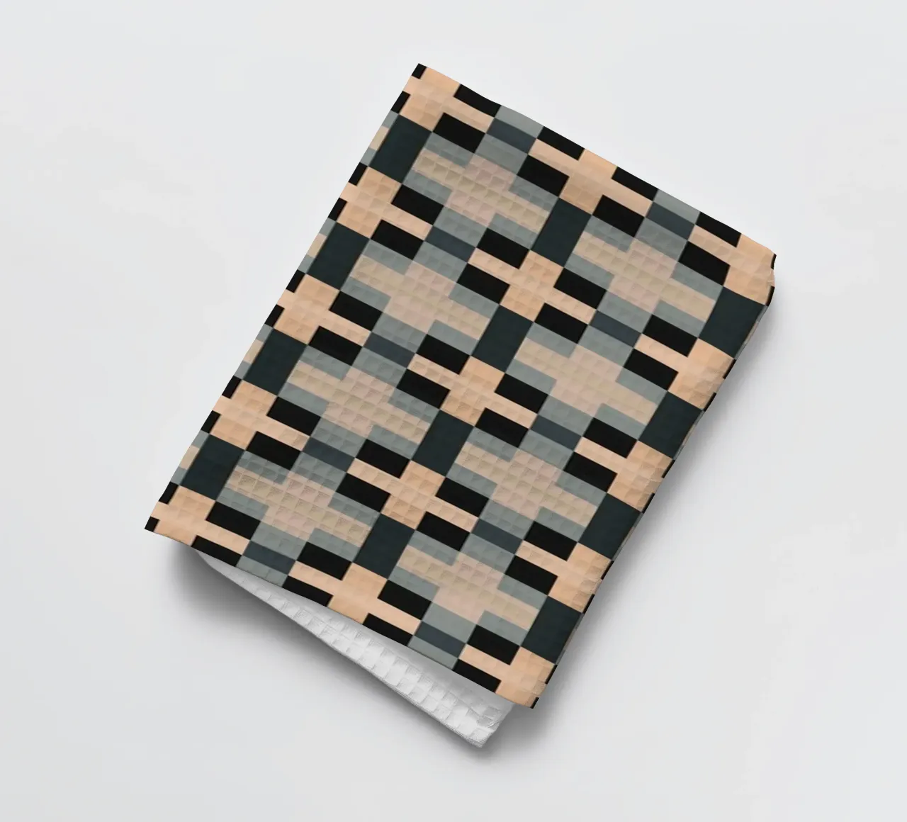 Minimal Muted color geometrical pattern tea towel by Little Dean