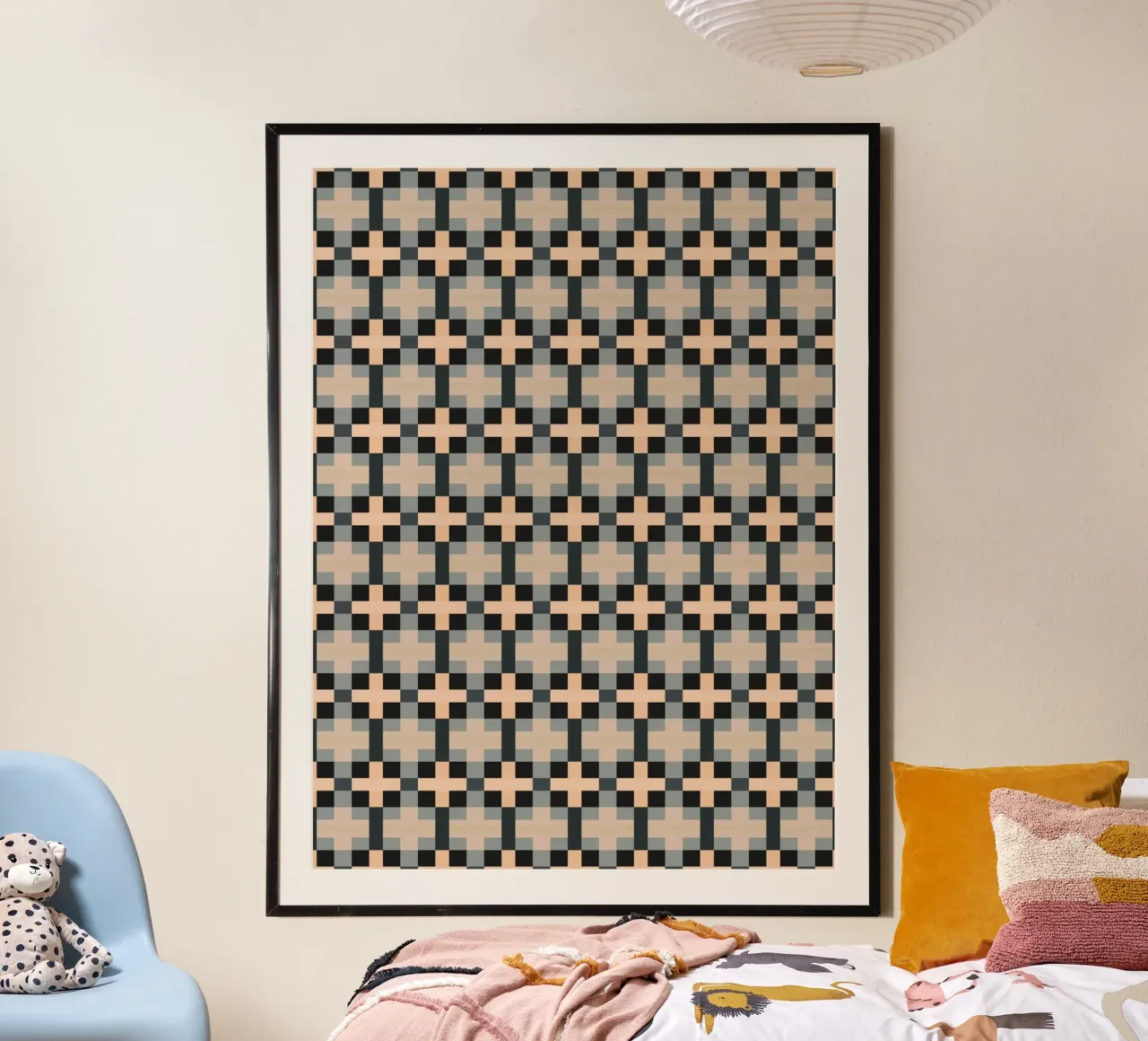 Minimal Muted color geometrical pattern hahnemühle by Little Dean