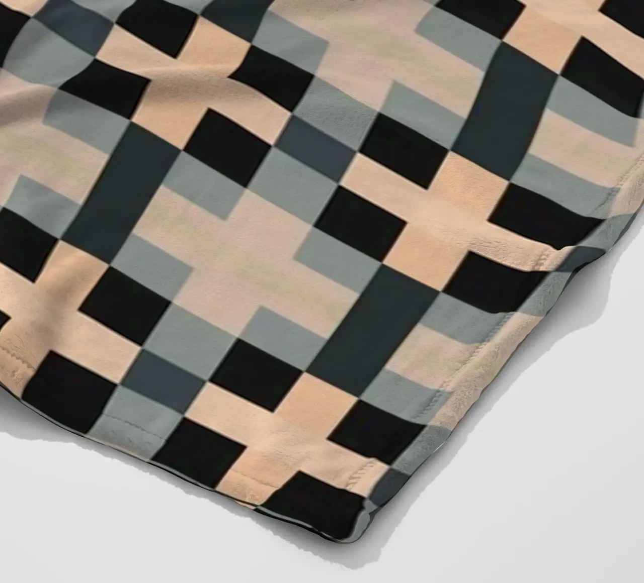 Minimal Muted color geometrical pattern fleece blanket by Little Dean