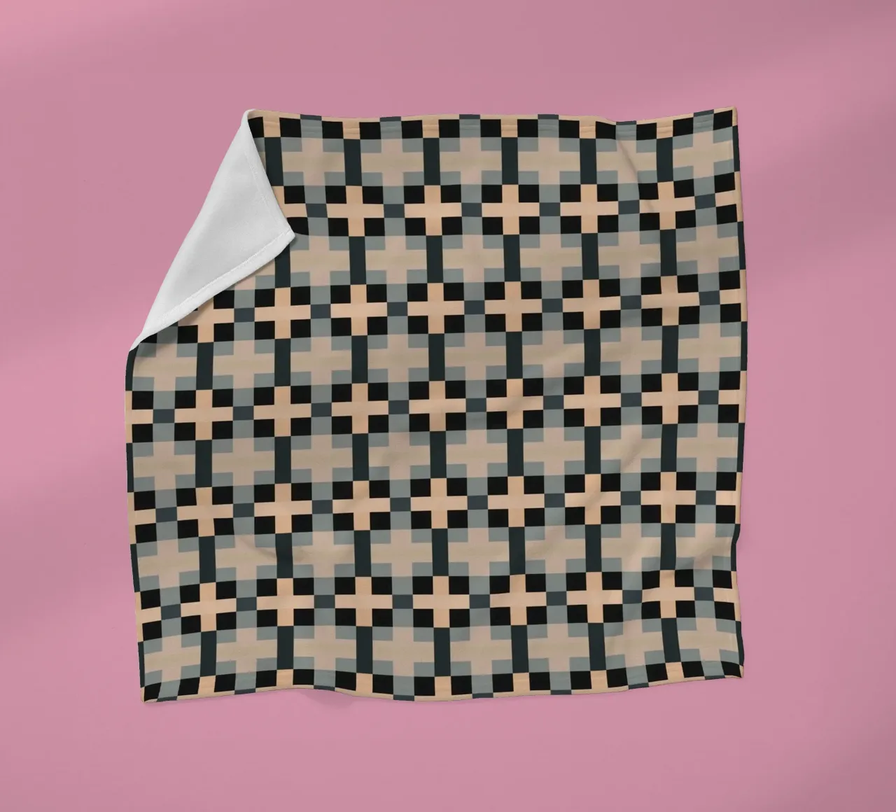 Minimal Muted color geometrical pattern fleece blanket by Little Dean