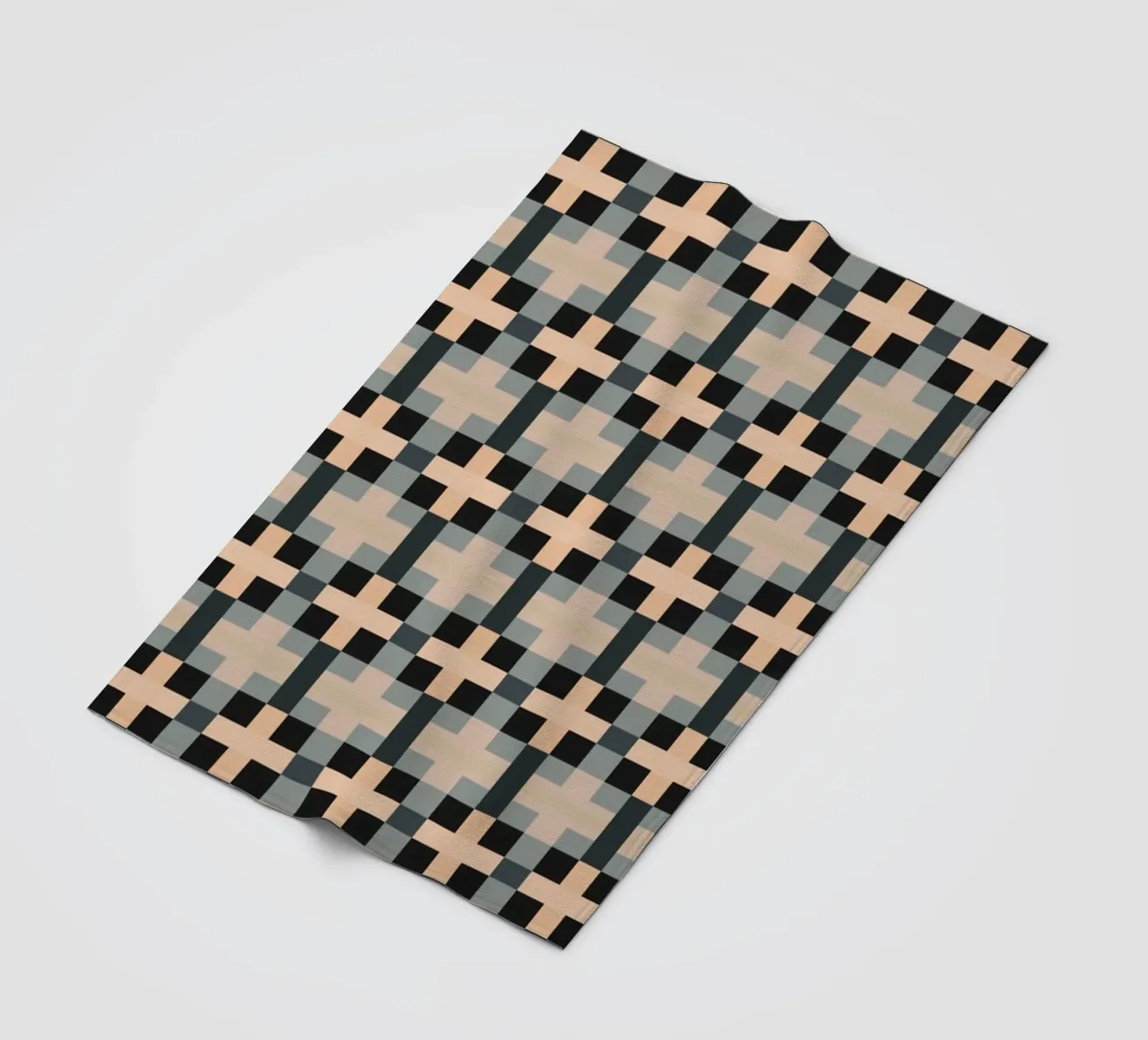 Minimal Muted color geometrical pattern fleece blanket by Little Dean