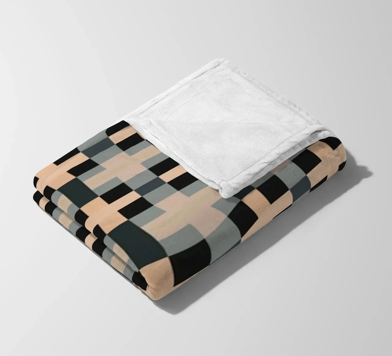 Minimal Muted color geometrical pattern fleece blanket by Little Dean