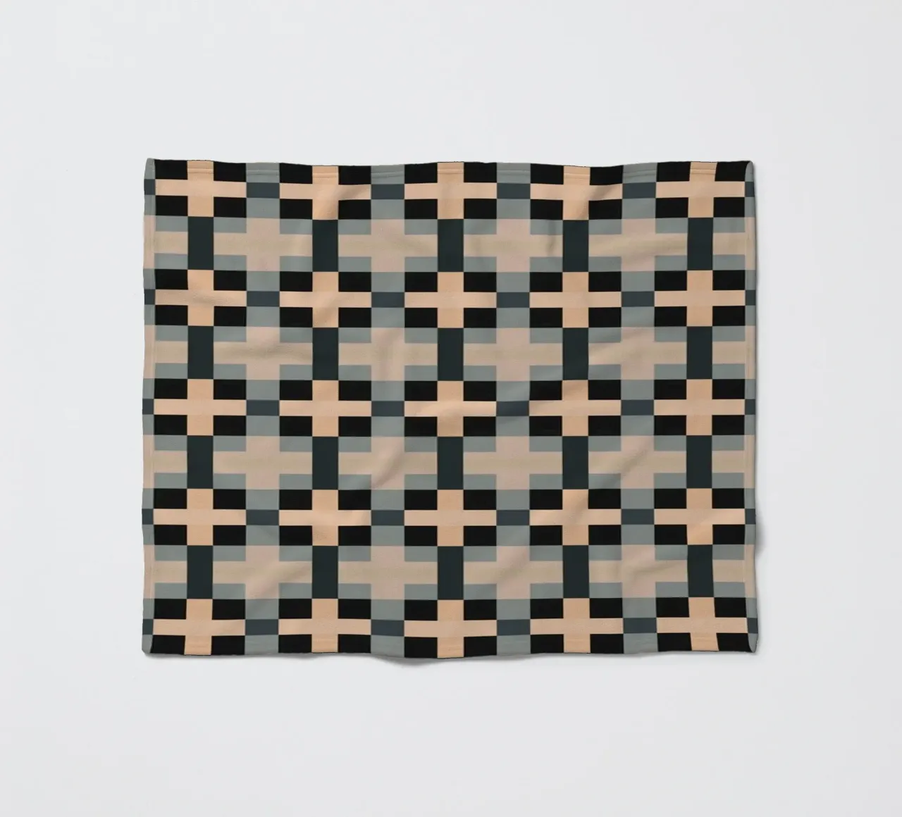 Minimal Muted color geometrical pattern fleece blanket by Little Dean