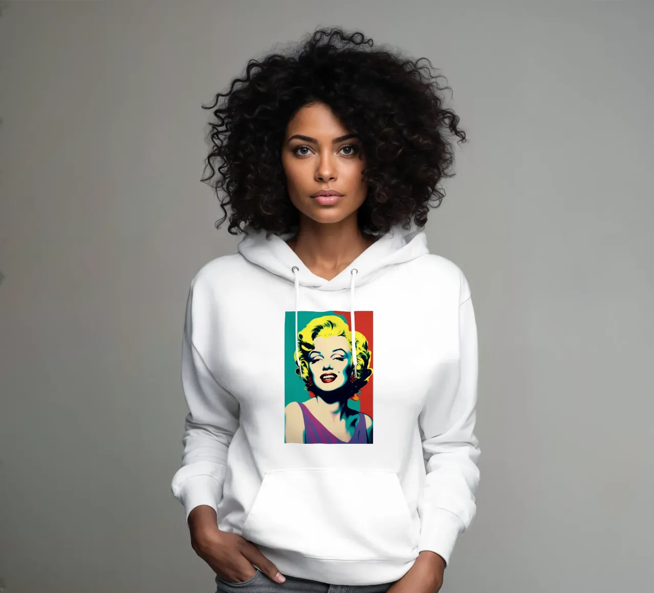 Marilyn Monroe | Pop Art a colori vivaci felpa con cappuccio da Autofocus