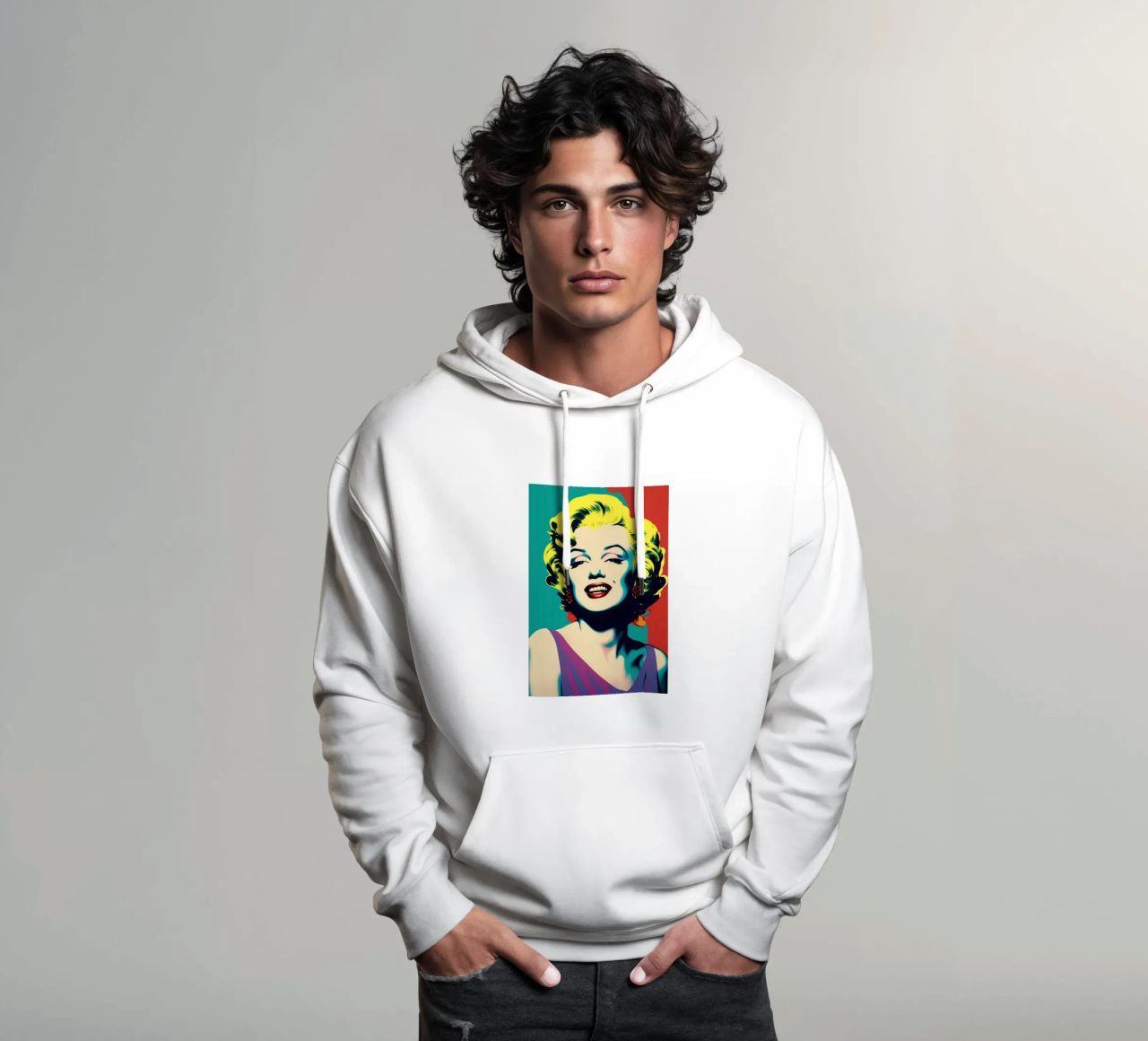 Marilyn Monroe | Pop Art a colori vivaci felpa con cappuccio da Autofocus