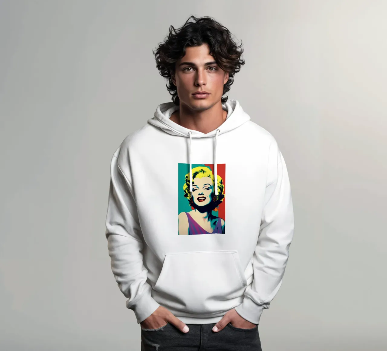 Marilyn Monroe | Pop Art a colori vivaci felpa con cappuccio da Autofocus