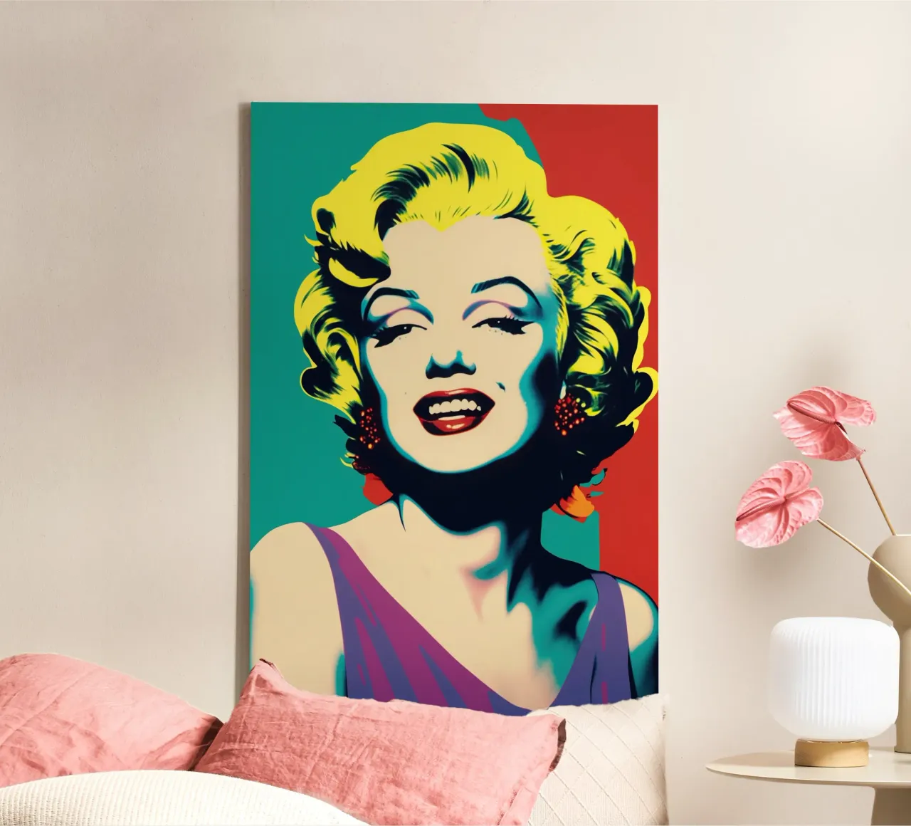 Marilyn Monroe | Pop Art in felle kleuren canvas met Baklijst van Autofocus