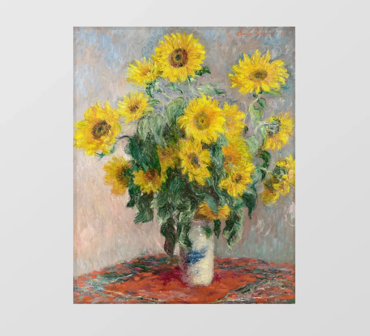 Blumenstrauß mit Sonnenblumen (1881) von Claude Monet Fototapete von Monet Art Prints