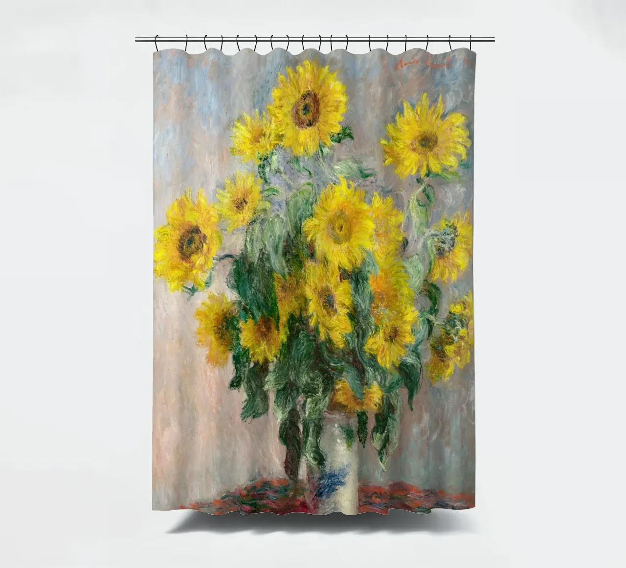 Bouquet of Sunflowers (1881) by Claude Monet shower curtain by Monet Art Prints