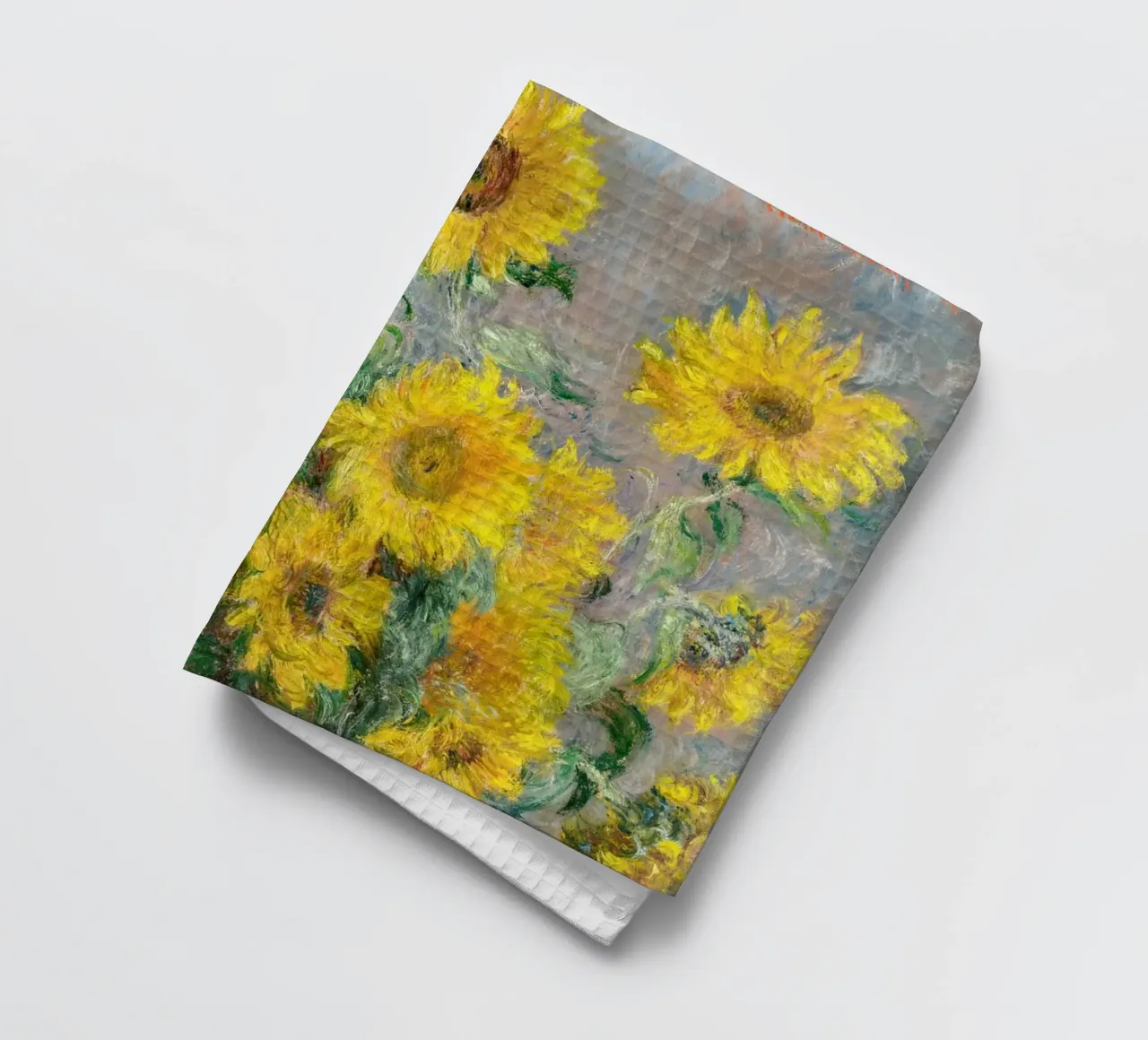 Boeket zonnebloemen (1881) van Claude Monet theedoek van Monet Art Prints