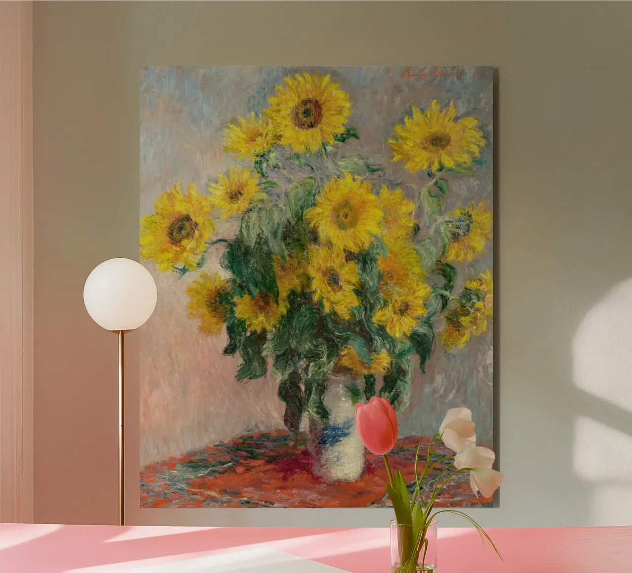Bouquet di girasoli (1881) di Claude Monet alluminio dibond da Monet Art Prints