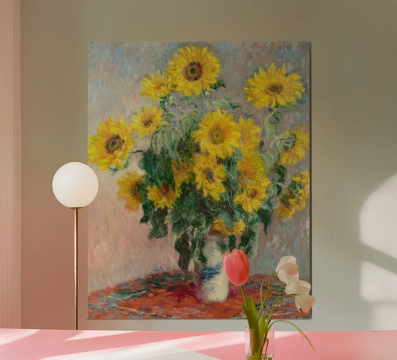 Blumenstrauß mit Sonnenblumen (1881) von Claude Monet Hahnemühle von Monet Art Prints