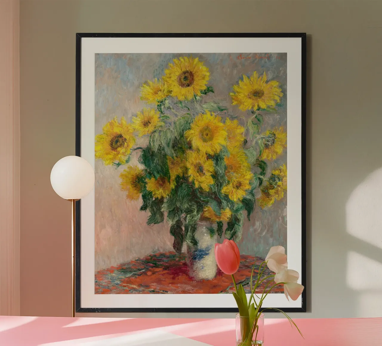 Blumenstrauß mit Sonnenblumen (1881) von Claude Monet Hahnemühle von Monet Art Prints