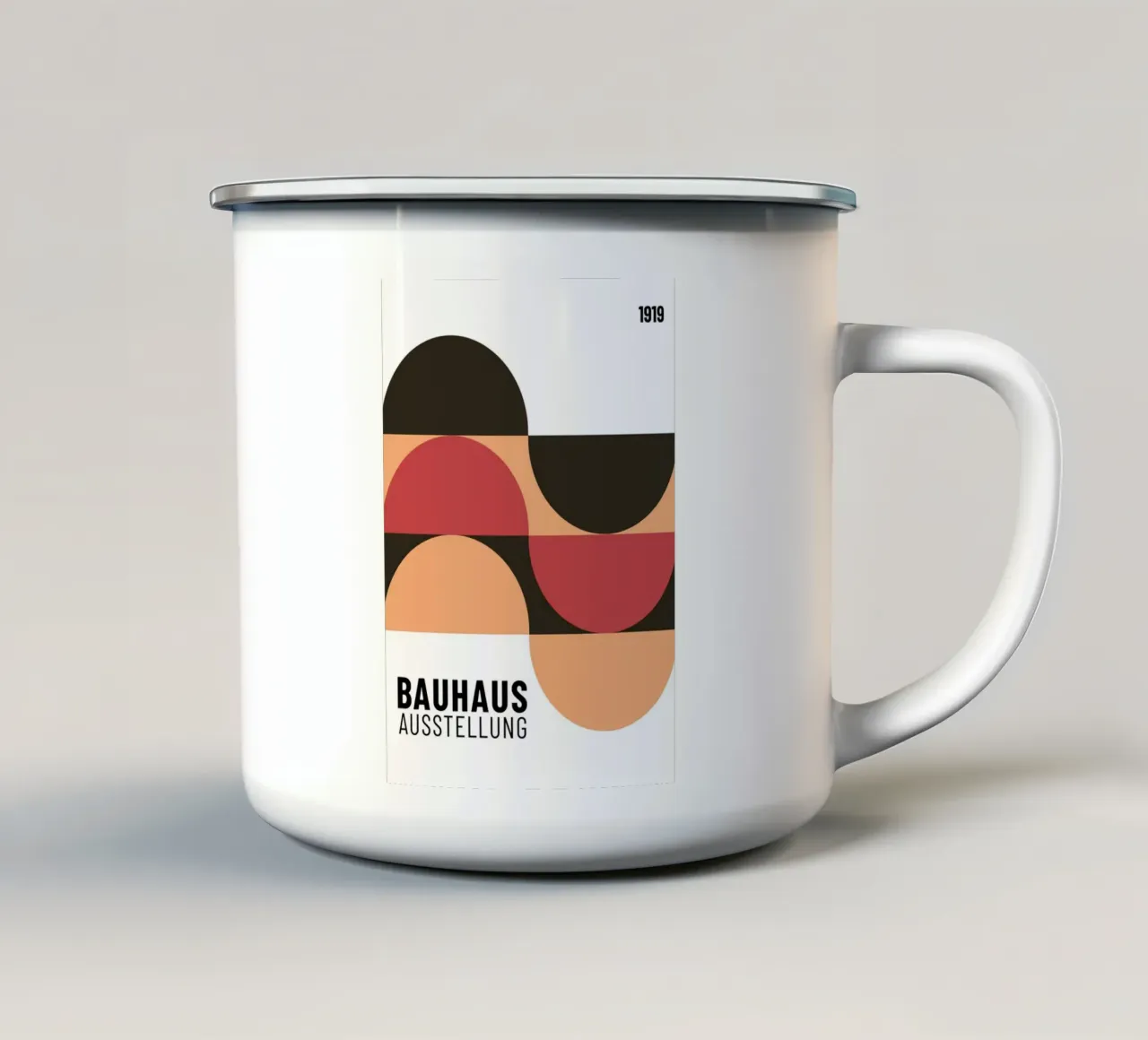 Mostra Bauhaus 1919 Modello geometrico di colore tazza in smalto da NorwesClub