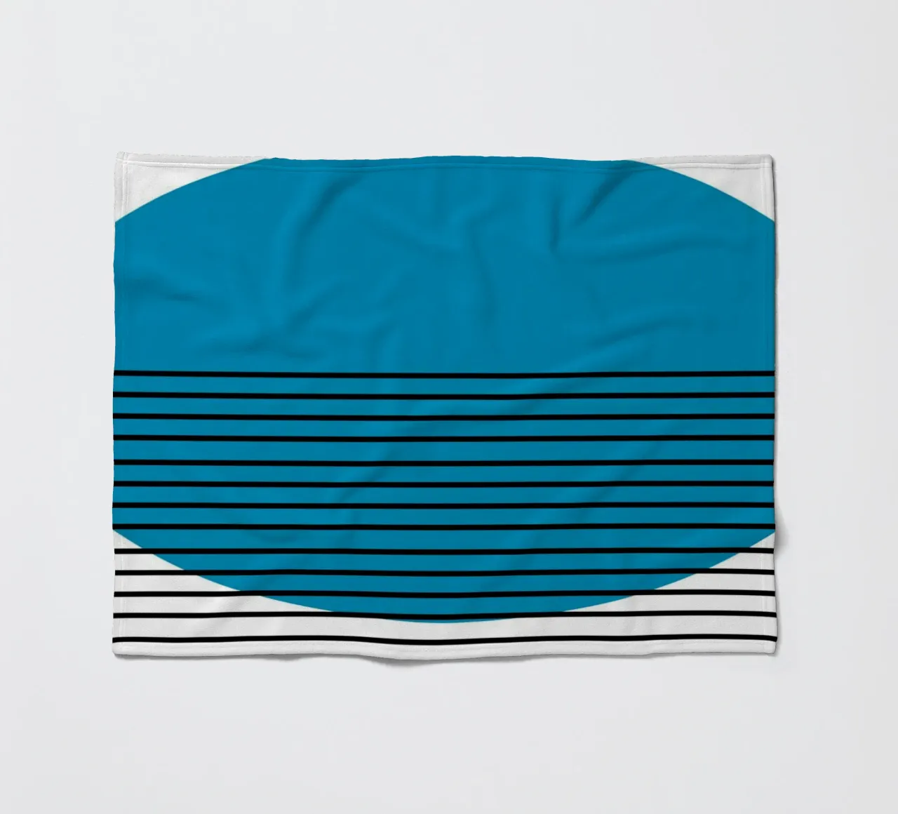 Bauhaus Blue Circle Stripes Abstract 1919 Print fleece blanket by NorwesClub